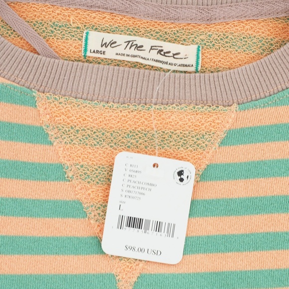 Free People Classic Striped Oversized Crewneck Top - Picture 1 of 7